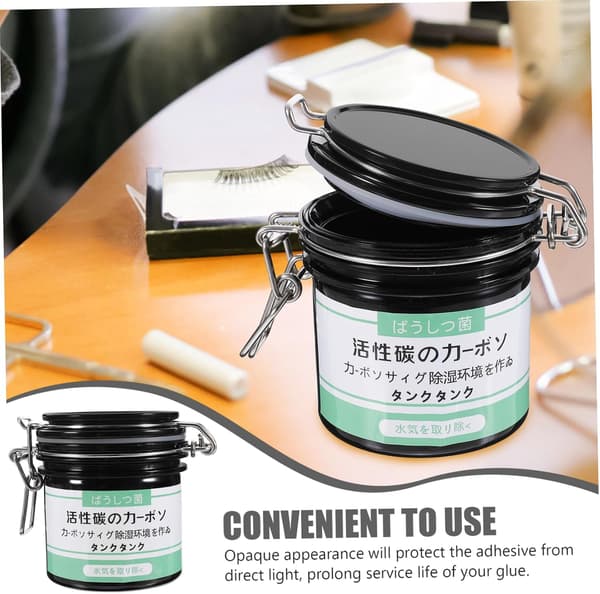 Eyelash Glue Storage Container, Sealed Jar with Activated Carbon, Eyelash Extension Glue Container, Beauty Salon Home
