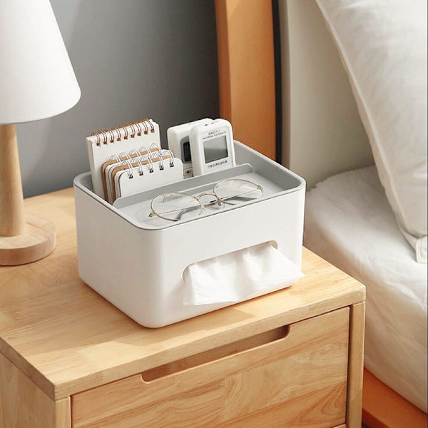 Pappershållare, Pappershållare Multifunktionell Sängbord Organizer, Rektangulär Pappershållare, Pappershanddukshållare, Lämplig för Vardagsrum
