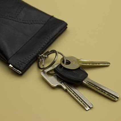 (Sort) bilnøgle etui, PU læder nøgle etui, taljetaske, nøgletaske