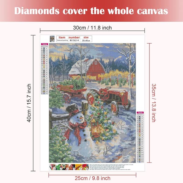 Jule diamantmaling Rhinestone Komplet sæt, 30 * 40cm Emb