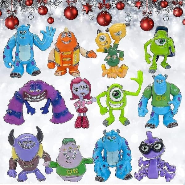 12-delt Monsters, Inc. Actionfigursett - Morsomme Samleobjekter