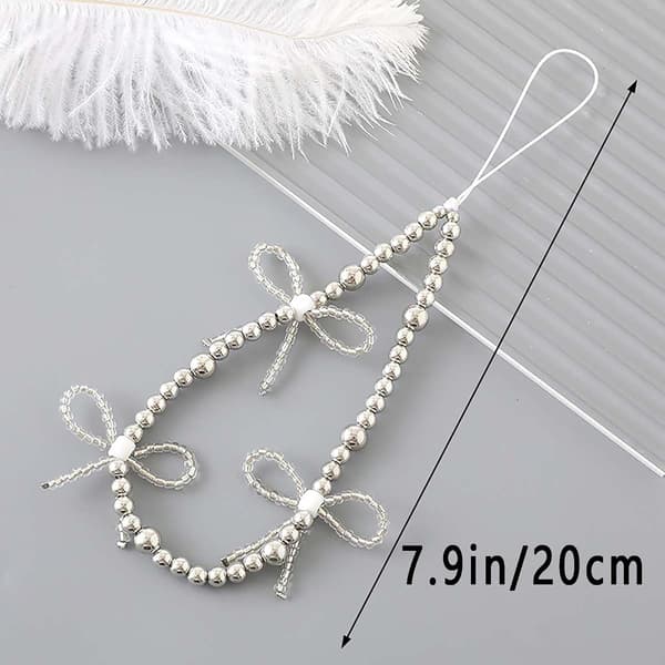 Beaded Phone Charm Lanyard Strap Girly Style Solid Beads Pearl Lanyards PH-hdcy-2