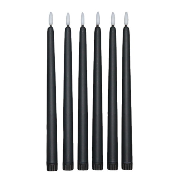 6 elektroniske stearinlys, LED-lys, sorte lys, Halloween-lys, Halloween-flammeløse lys, voksbatterier, c