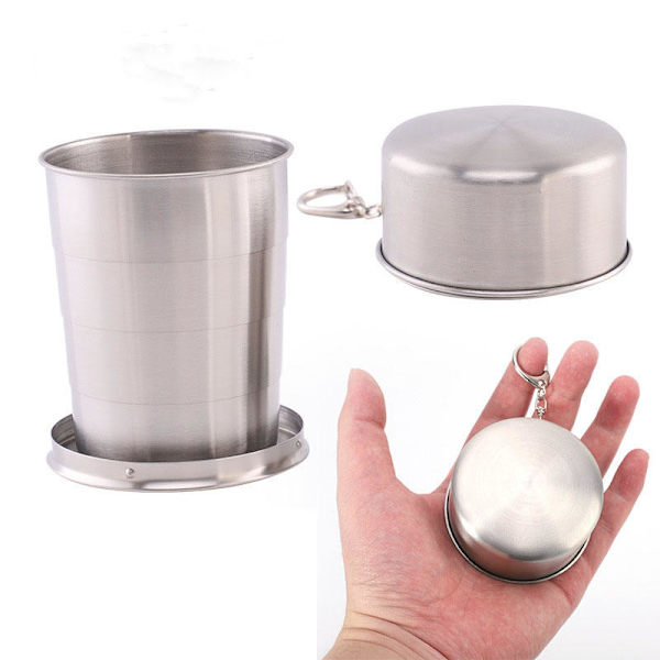 Sammenleggbar shotglass (8 oz) i rustfritt stål - BPA-fri
