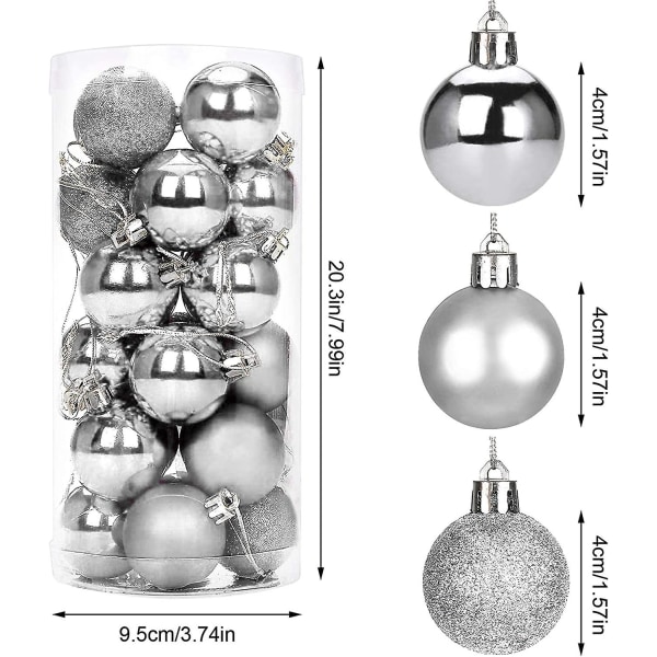 Julgranskulor, Julgranskula Set med 24 stycken 4cm Julgranskulor Dekorationer, Träd Dekorativa Kulor, Festival Traditionell Jul