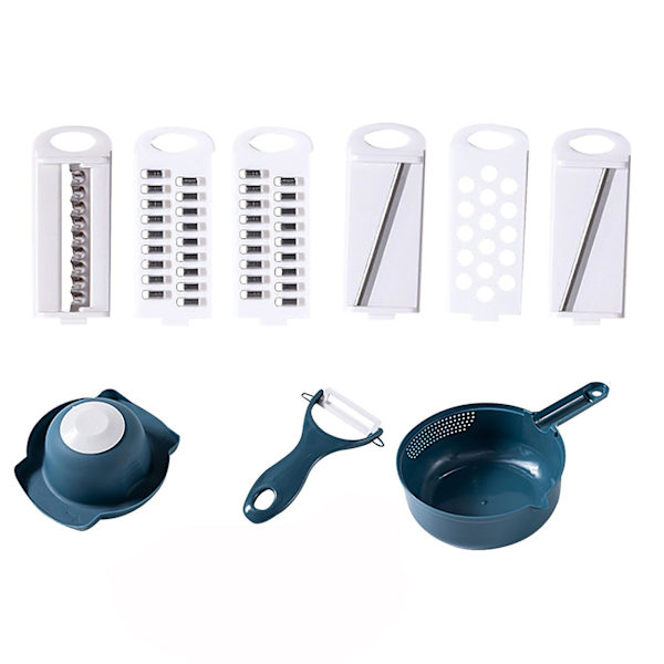 Multifunktionell Grönsaksskärare Set med 12 Beige Fruktkorg Vågs Frukt Matberedningsbehållare Prime