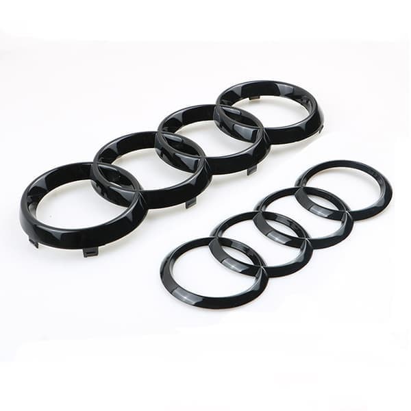AUDI BLANK SORT MÆRKEEMBLEM RINGE FOR & BAG A1 A3 A4 A5 Frontmærke (273MM) Front label (273MM)