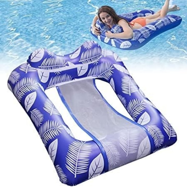 Oppblåsbar PVC-hengekøye for svømmebasseng, sommervannmadrass, flytende seng for svømmebasseng, stabil vannbøye for voksne og