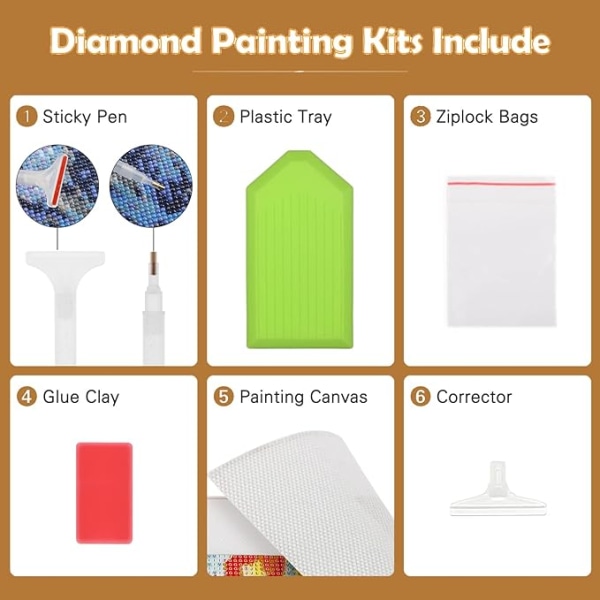 Wolf 5D Diamond Painting Kit för jul, Djur Moon Full Rhinestone Diamond Painting Storformat Diamond Art for Home/Barn/D