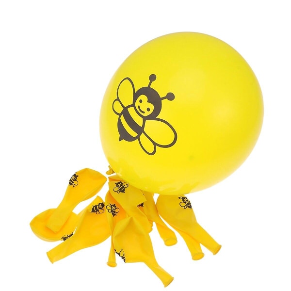 12 stk Bi-Balloner Festballon Sæt Latex Balloner Fest Dekoration Tilbehør Gul Yellow