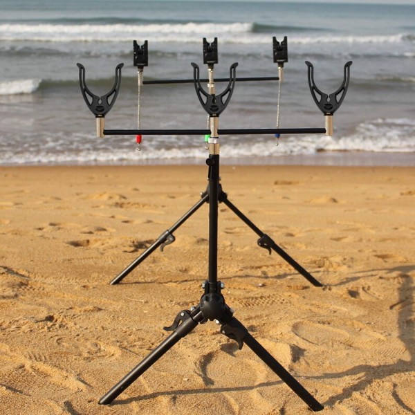 6-pack fiskestangholder med M3/8 messingtråd, justerbar for alle fiskestangholdere