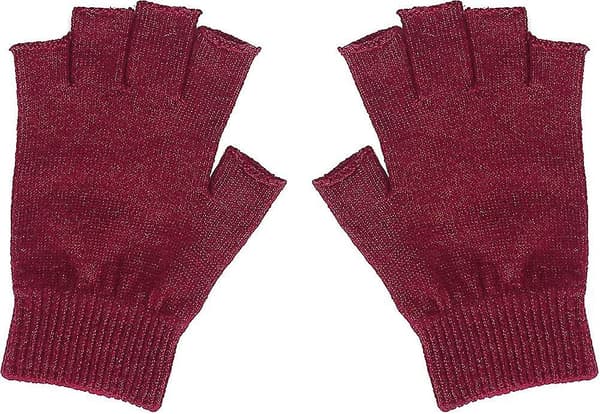 Vinterhansker for kvinner, fingerløse, ull, strikket, halve fingre, stretch