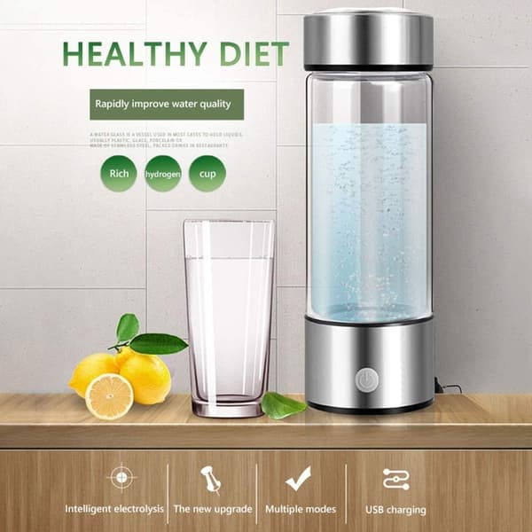 Health Cup Alkaline Ionizer Generator USB Rechargeable Electrolysis Generator Ionization Bottle Weak Alkaline Cup