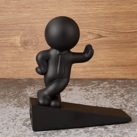 Cute, Aesthetic, and Sturdy Door Stops, Well-Designed to Effectively Hold Doors Open, 1 Piece, Black.