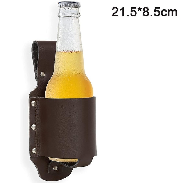 Beer Holster For Bottles And Cans Up To Approx. 0.5 Liters, Beer Holder For Attaching To The Belt, The Beer Holder Is Of Course Also Suitable ForBrown