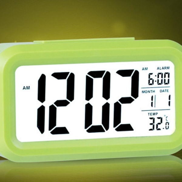 Elektrisk skrivbordsväckarklocka Elektronisk Alarm Digital Stor LED-Skärm Klocka Datum Tid Kalender Skrivbordsur