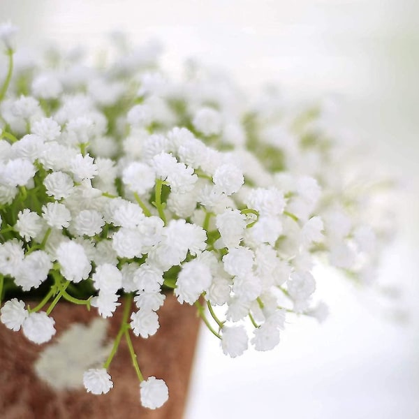 Keinotekoiset hengitys keinotekoiset kukat kimppu Gypsophila irtotavarana valkoisena häihin seppele puutarhan koristeluun 8 kpl 12