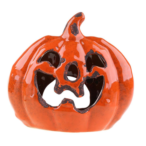 Halloween Pumpa Huvud Ljusstake Te Ljus Ornament Klassisk Ljus Stående Vaxljus Halloween Ljusstake Halloween Spökhus Pumpa