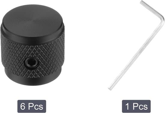 Metal Guitar Knobs, Volume and Tone Control Knobs, 6mm x 17mm, with Mounting Screws for Electric Guitar, Low, Black