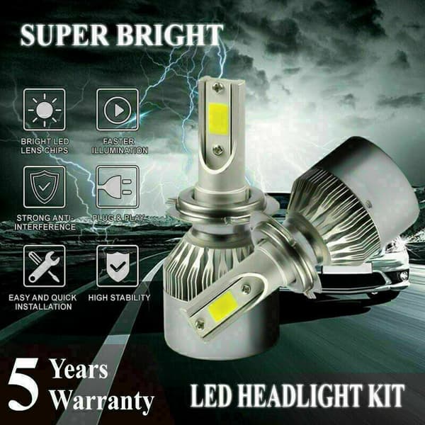 1 Pair H7 LED Fog Light Conversion Kit DRL 6000K White Bulbs
