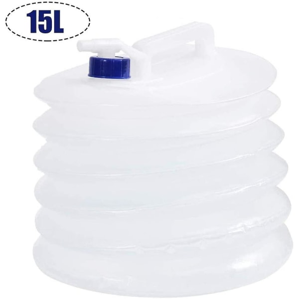 Sammenleggbar vanntank med kran, bærbar sammenleggbar vannflaske med kran, sammenleggbar vannbeholder, sammenleggbar bøtteflaskeholder, 15l