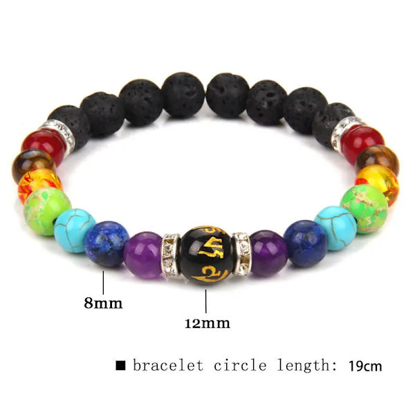 2 stk Dobbel Chakra Natursten Reiki Sjarmbånd. Med Betydningskort