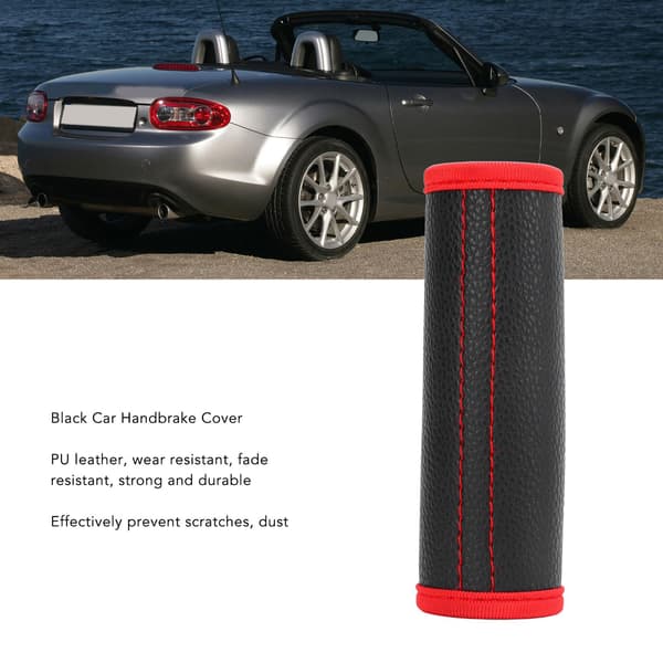 Håndbremsegreb i PU-læder, sort, bilinteriørbeskyttelse, erstatning for Mazda MX‑5 2009‑2015