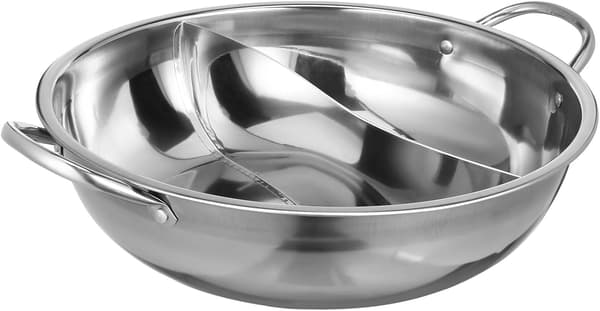 Stainless Steel Cooking Pot with Divider Practical Hotpot Pot Thickened Durable Reusable