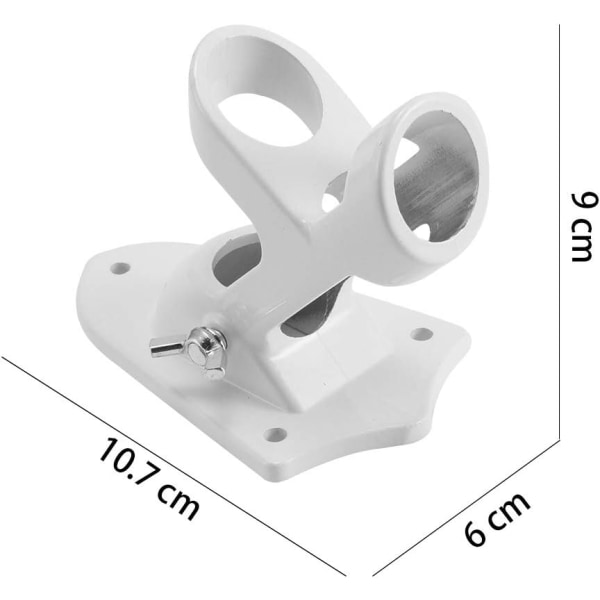 Veggmontert flaggstangbrakett, 2 vinkelposisjoner aluminiumslegering flaggbase monteringsbrakett med skruer