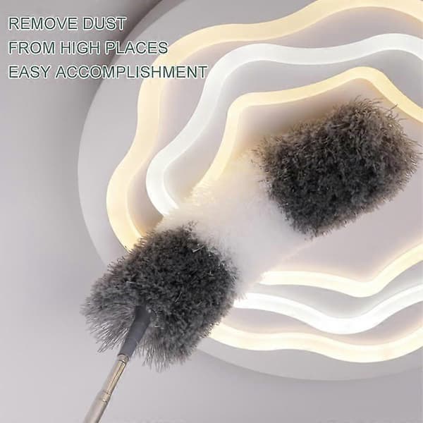 Clean Home Microfiber Telescopic Duster Extendable Cleaning Duster Dust Brush Feather Duster (FMY) gray gray