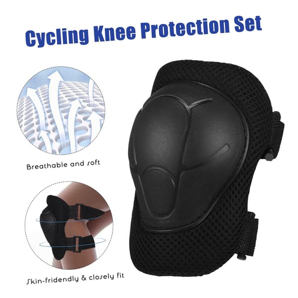 Barn Knä Armbåge Handledsskydd Set Förvaringsväska, Svart Cykling Skateboard Säkerhetsskydd Set