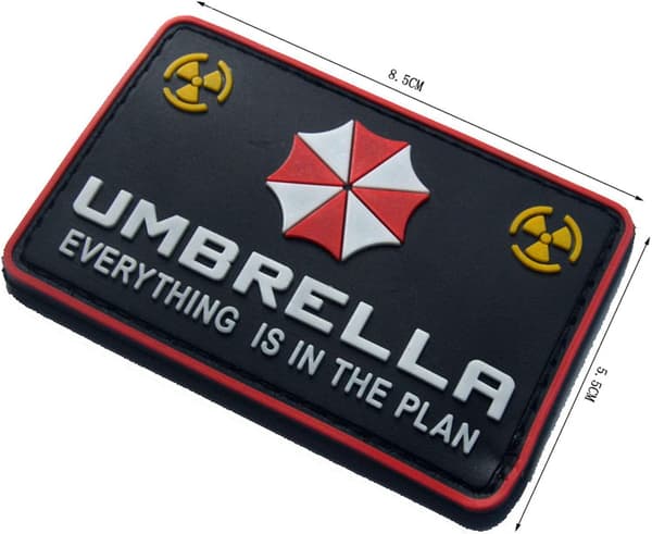 2 stk Resident Evil Umbrella Corporation PVC Patch Merker Emblem A