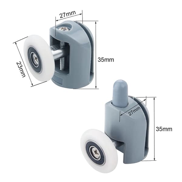 8 st duschdörrsrullar - 23 mm duschdörrsrullar för badrum, 4 övre och 4 nedre