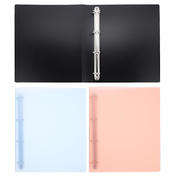3 stk. Lommemappe Binder D-Ring Lomme Papir Portfolio 4 Ringbindere Forretningsmappemapper Assorterede Farver 31X26.3X4CM