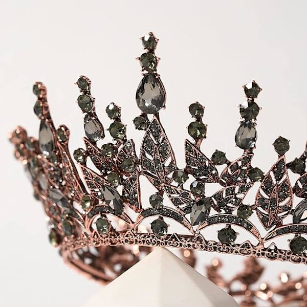 Svart Tiara Kvinna Gotisk Drottningkrona Huvudbonad Födelsedag Bröllop Pageant Halloween Håraccessoarer