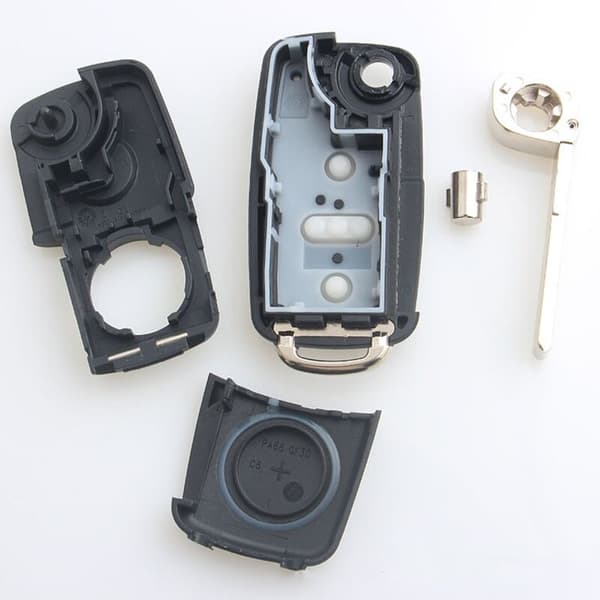 Replacement Foldable Car Key Shell for VW Volkswagen Golf Mk6 T1guan CC Seat Skoda Octavia - 3 Buttons