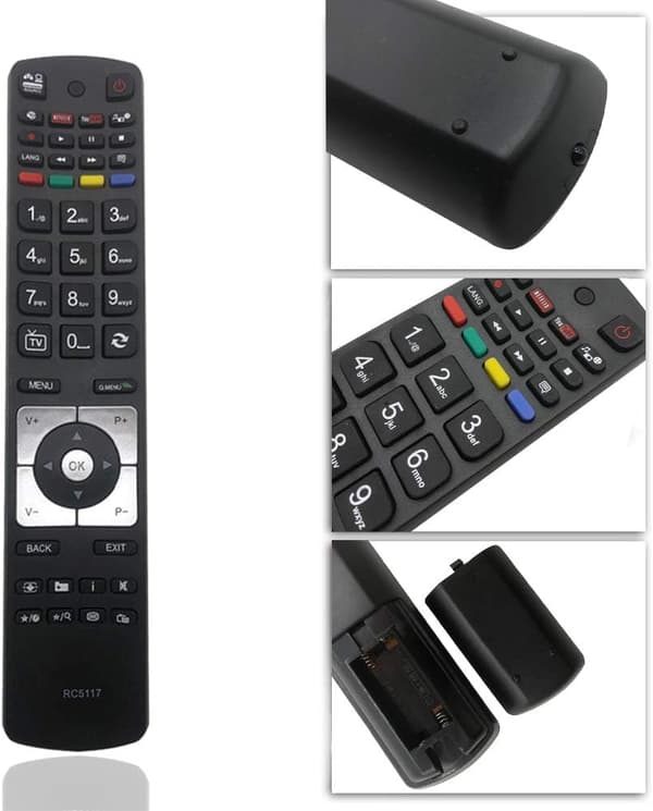 Replacement Remote Control for Hitachi TV Remote RC5117 with Netflix YouTube - No Setup Required