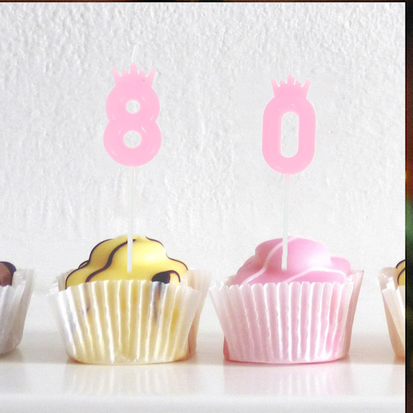 10 kpl 3D kruunu numero kynttilät syntymäpäivä numero vahakynttilä syntymäpäiväkoristeet Pinkki 13.5X3.5cm