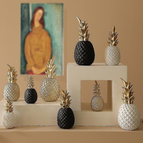 Ananas Dekoration Ananas Guld Moderne Harpiks Ananas Ornamenter Dekorativ Figur Bord Dekoration Til Fødselsdagsfest, Vinduer, Rum Dekoration