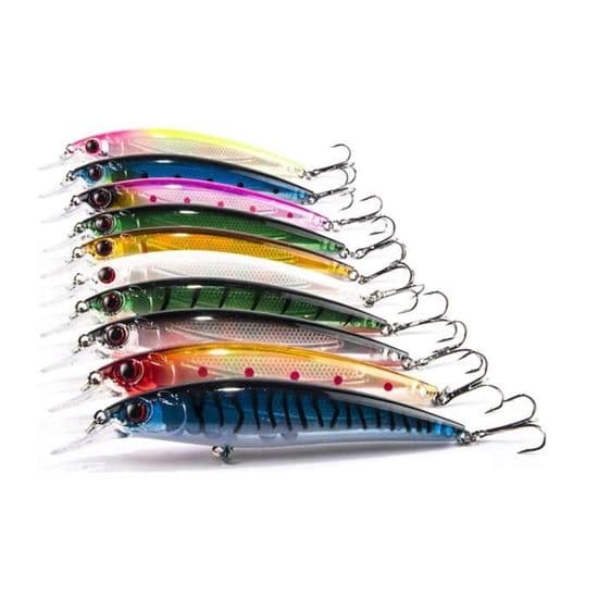Fiskedrag - Decoy - Sæt med 10 agn - 11 cm - 13,14g - Blandet