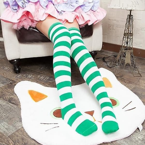 Sokker Grønn Hvit Lårhøye