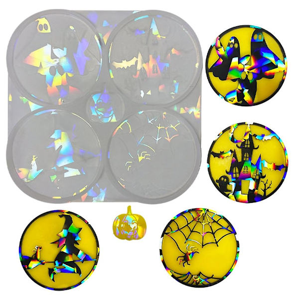 Transparent Resin Form Halloween Tema Kombination Kop Kopper Bakke Tallerken Måtte Epoxy Silikon Form Transparent