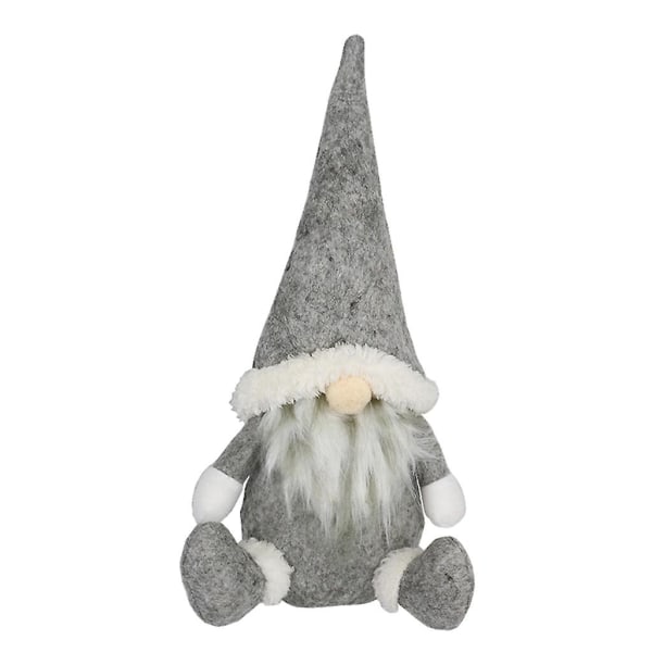 God Jul Lång Hatt Svensk Tomte Gnome Plysch Doll Ornament Handgjord TGray