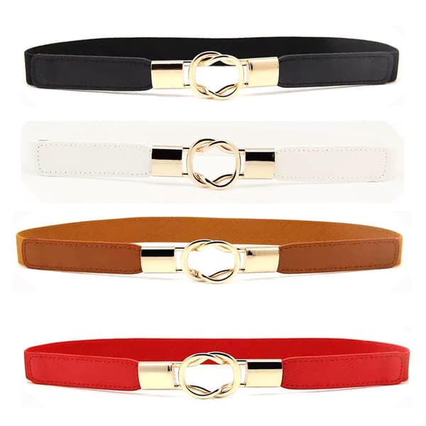 65 cm Elastisk Smalt Midjebelte Spaghettibelte for Kvinner (Camel)