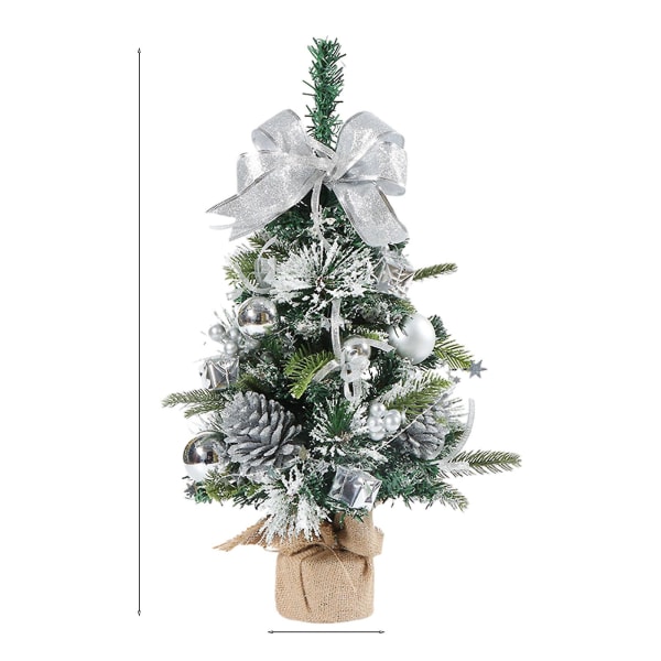 Minikeinotekoiset joulukuuset Xmas Desktop Decoration Tree Set Pöytäkannen joulukuusi, Joulun Pöytäkoristeisiin Hopea Silver