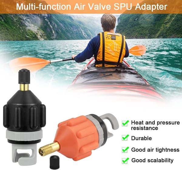 2 STK Orange Pump Adapter Sort Kajak Adapter Båd Pump Adapter Ka