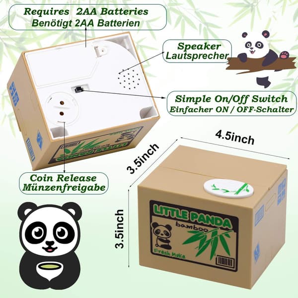 MH-Electronic Panda Sparegris til Børn og Voksne - med Pan