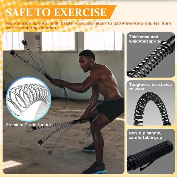 2-pack Ropeless Battle Ropes – Portable Training Ropes for Home Workouts, HIIT, Strength Training, and Muscle Building