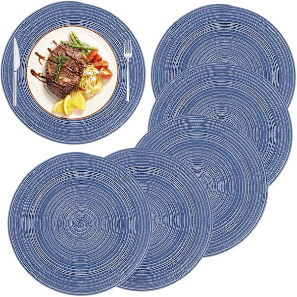 Lämmönkestävät liukumattomat pyöreät tabletit (sininen, 6 kpl)