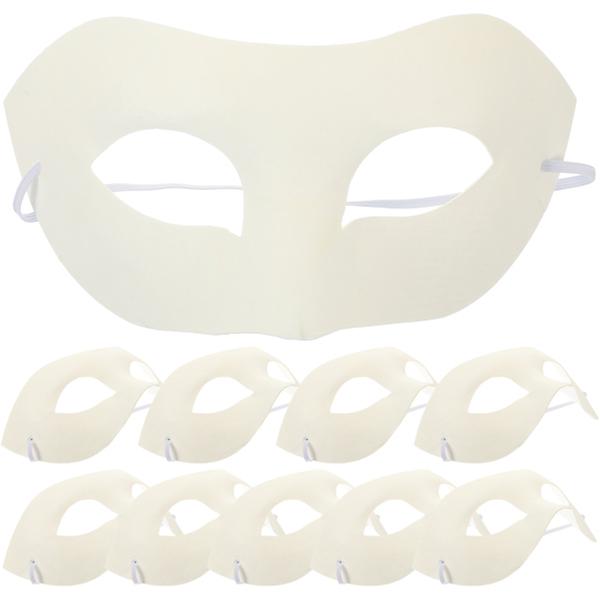 10 st Papperskonstmasker Tomma gör-det-själv-masker Gör-det-själv-tomma masker för maskerad Cosplay PartyWhite20X10X2CM White 20X10X2CM